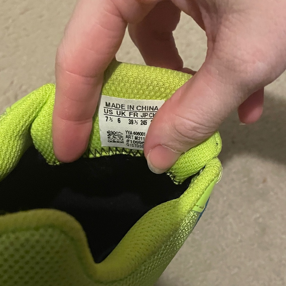 adidas Blue and Lime Green Gore-Tex Trail Sneakers - Picture 5 of 6
